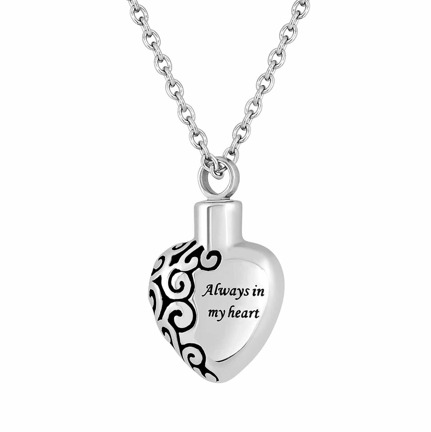 KINGWHYTE Ashes Jewellery - Collana con urna per ceneri in argento Sterling con scritta in lingua inglese Madre e Bambino e cuore, per mamma, papà, uomini e donne, con kit di riempimento KINGWHYTE Ashes Jewellery - Collana con urna per ceneri in argento Sterling con scritta in lingua inglese Madre e Bambino e cuore, per mamma, papà, uomini e donne, con kit di riempimento