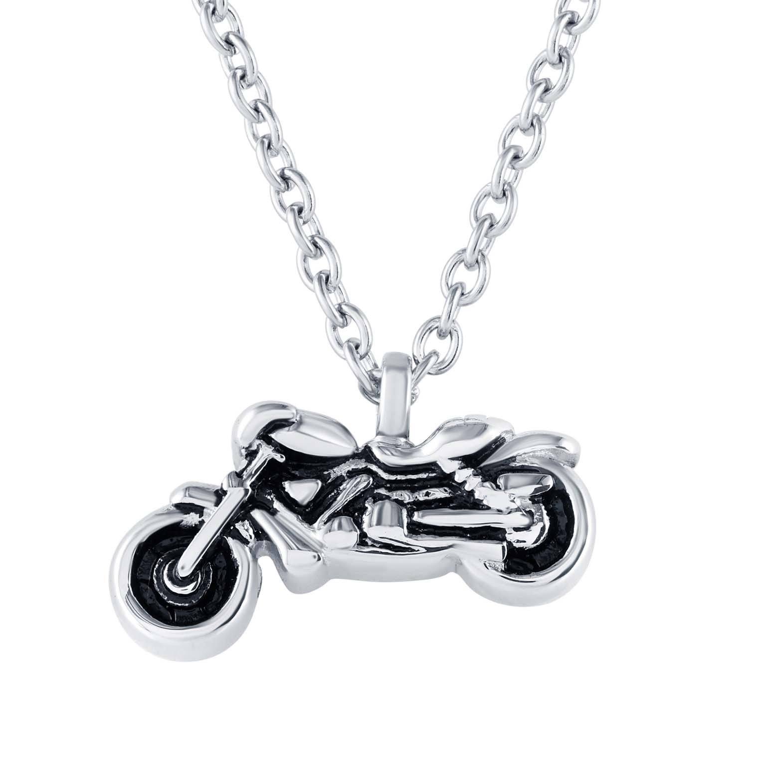 Motorcycle Cremation Necklace that holds Ashes