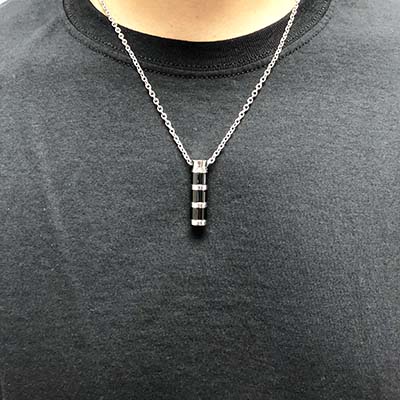 Cylinder Urn Black and Steel