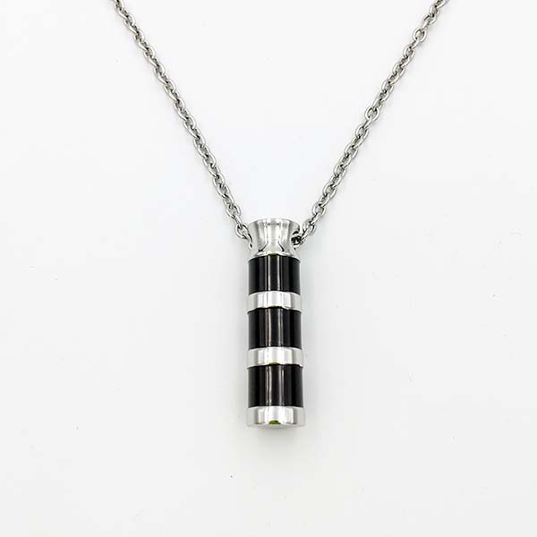 Cylinder Urn Black and Steel