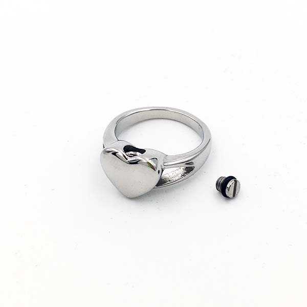 Heart Shaped Urn Ring - Stainless Steel Cremation Jewelry For Ashes, Memorial Keepsake Ring - View #2