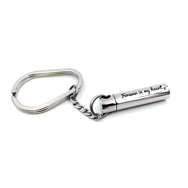 Forever in my Heart Cylinder Cremation Keychain