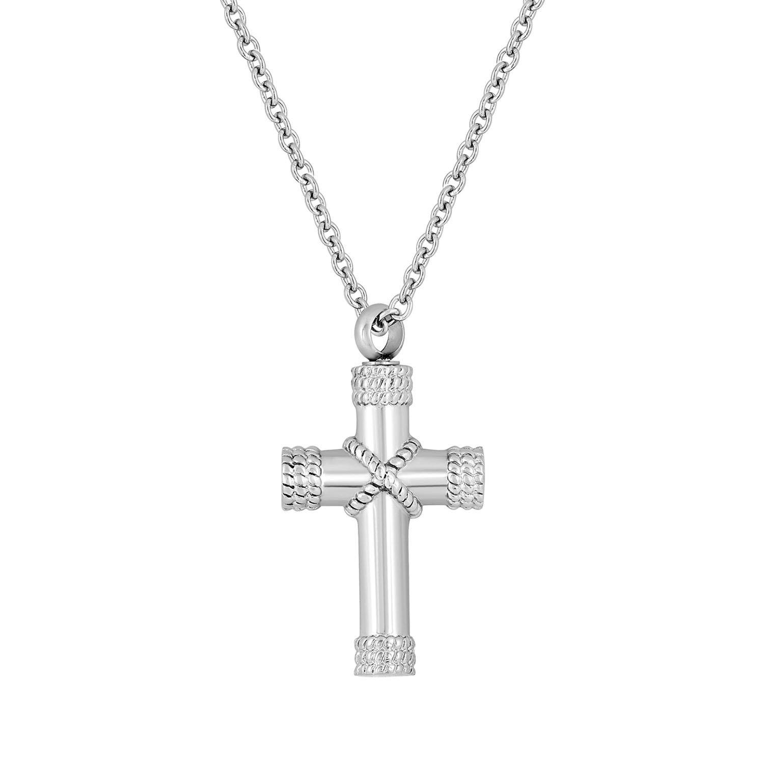 Cremation Jewelry Necklace for Ashes - Cross Necklace
