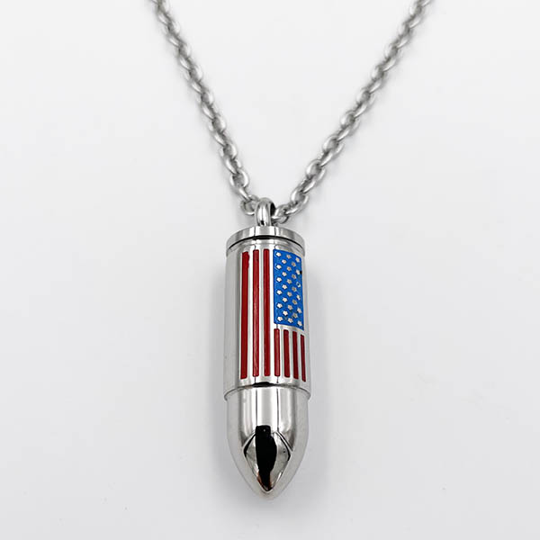 Bullet Necklace Small with American Flag