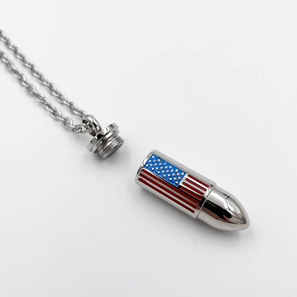 Bullet Necklace Small with American Flag
